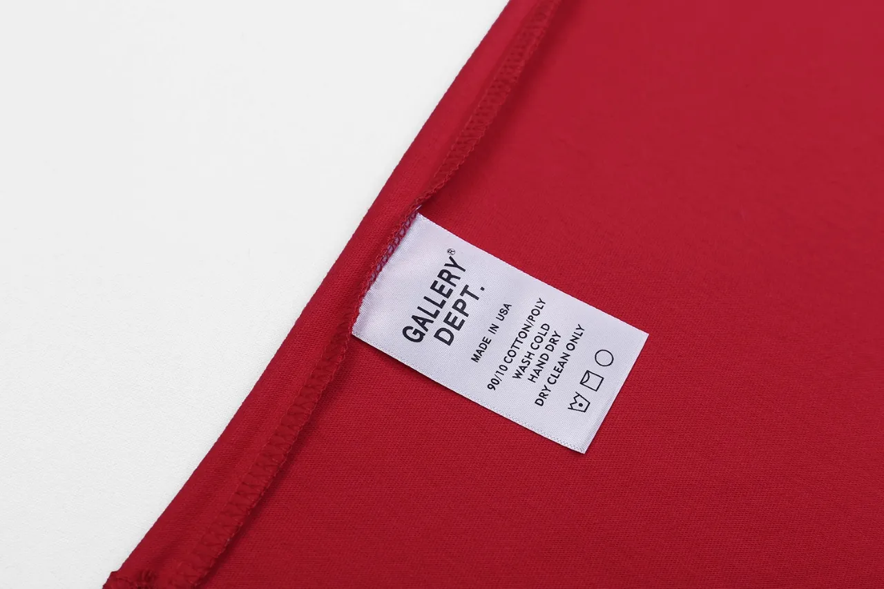 648#Gallery Dept New Classic Basic French Letters LOGO Basic Slogan Round Neck Short Sleeve T-Shirt Pure Cotton Tee Royal Blue Red Lake Blue Apricot Print Blue Apricot Print Black S～XL p90
